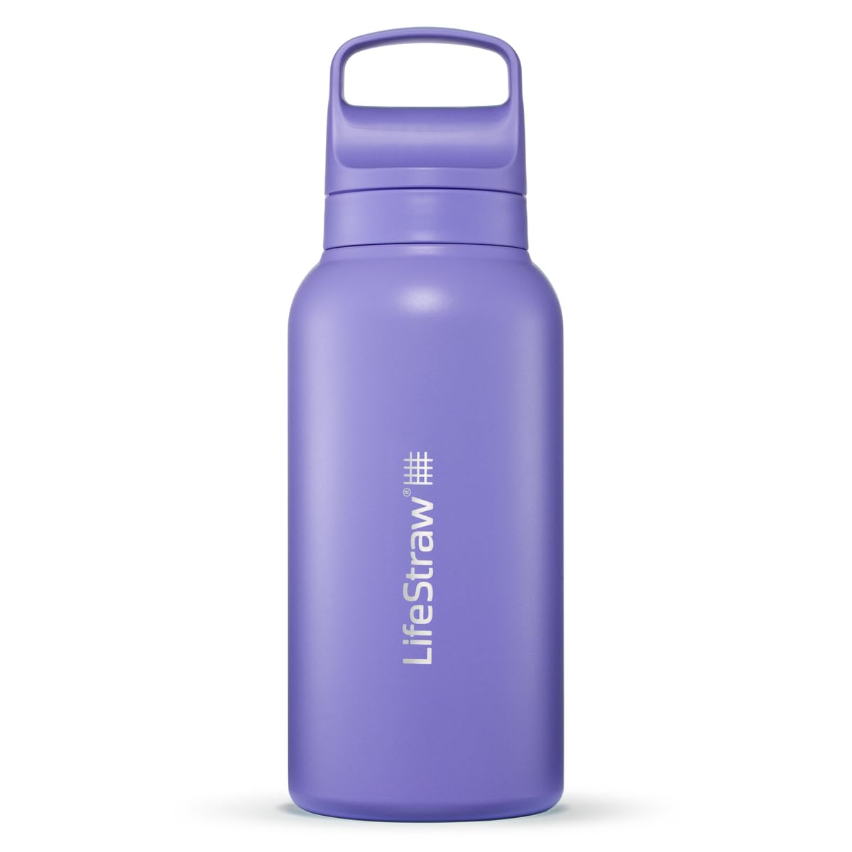 LifeStraw Go Series — Insulated Stainless Steel Water Filter Bottle for Travel and Everyday Use Removes Bacteria, Parasites and Microplastics, Improves Taste, 24oz Nordic Noir