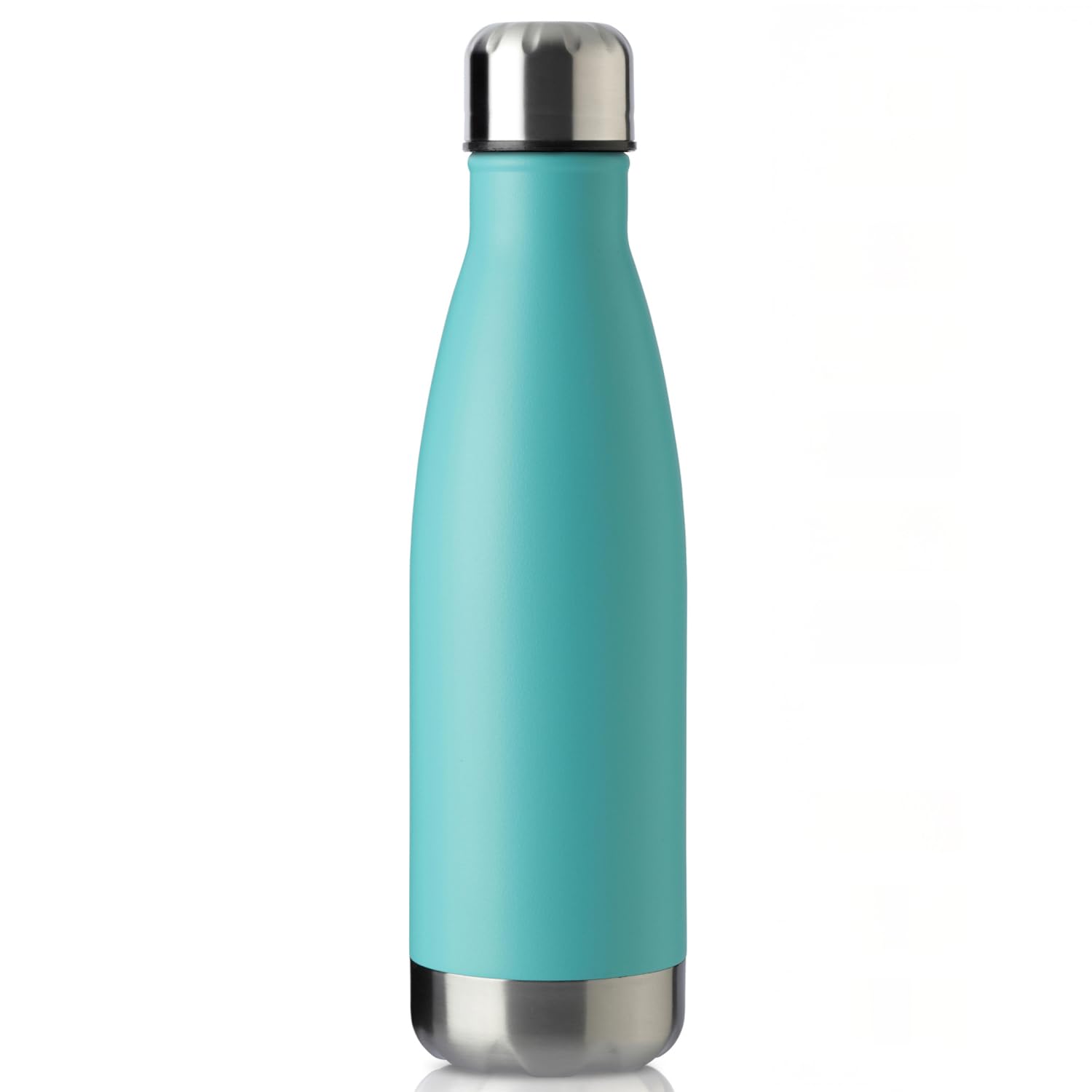 MEWAY 17oz Sport Water Bottle 12 Pack Vacuum Insulated Stainless Steel Leak-Proof Double Wall Cola Shape Water Bottle,Keep Drinks Hot & Cold (Silver,12 Pack)