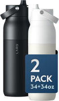 LARQ Holiday Bundle Set - 2X Bottles Swig Top 34oz - Insulated Stainless Steel Water Bottles with Built-in Silicone Handle | Thermos, BPA Free| Keep Drinks Cold for 24 Hour