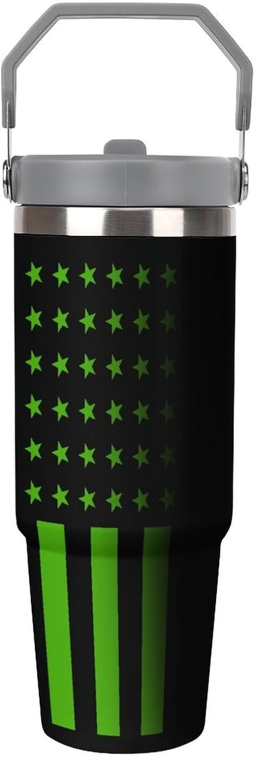 30 Oz Tumbler National Donate Life Month Stainless Steel Coffee Mug with Handle And Flip Straw Large Insulated Water Bottle for Women Men