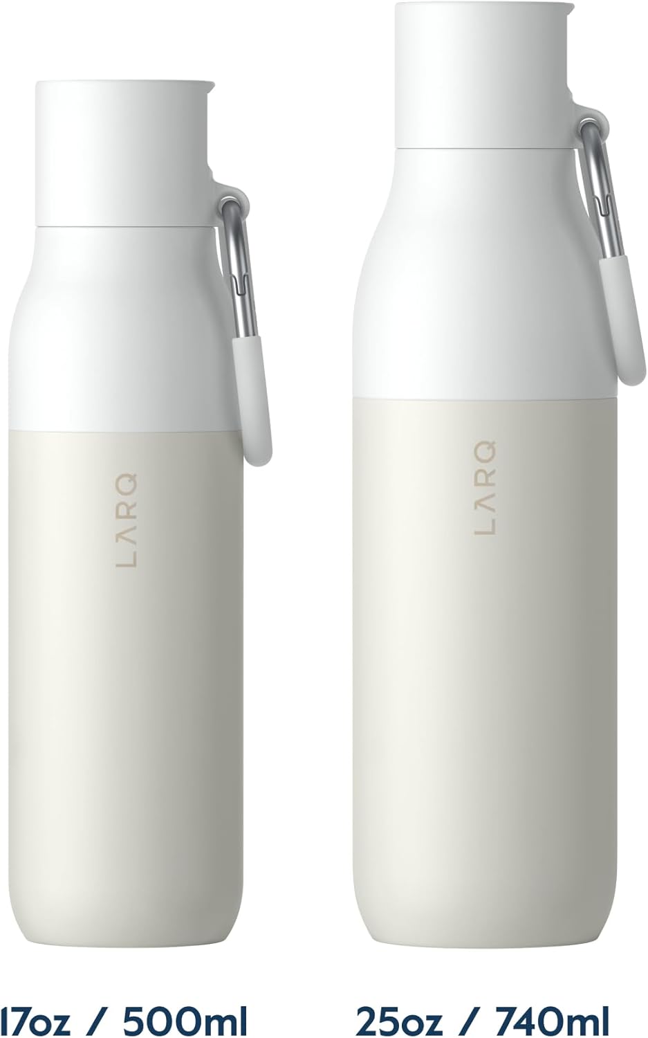 LARQ Flip Top 25 oz Insulated Stainless Steel Water Bottle With Straw | Thermos, BPA Free | Reusable Bottle for Sports, Gym, Travel | Keeps Drinks Cold 24 Hours, Granite White