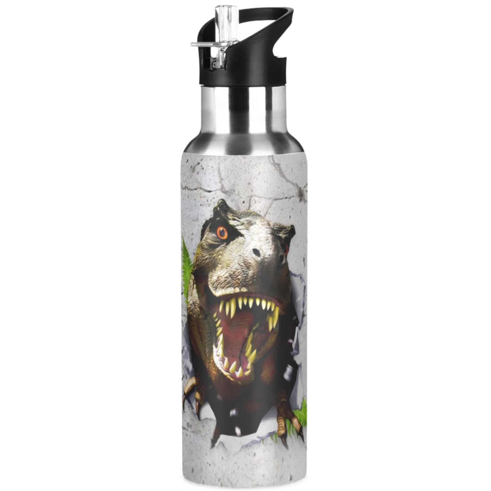 Ski Water Bottle Kids Insulated Sports Vacuum Stainless Steel Mug with Straw Lid & Handle 20 oz