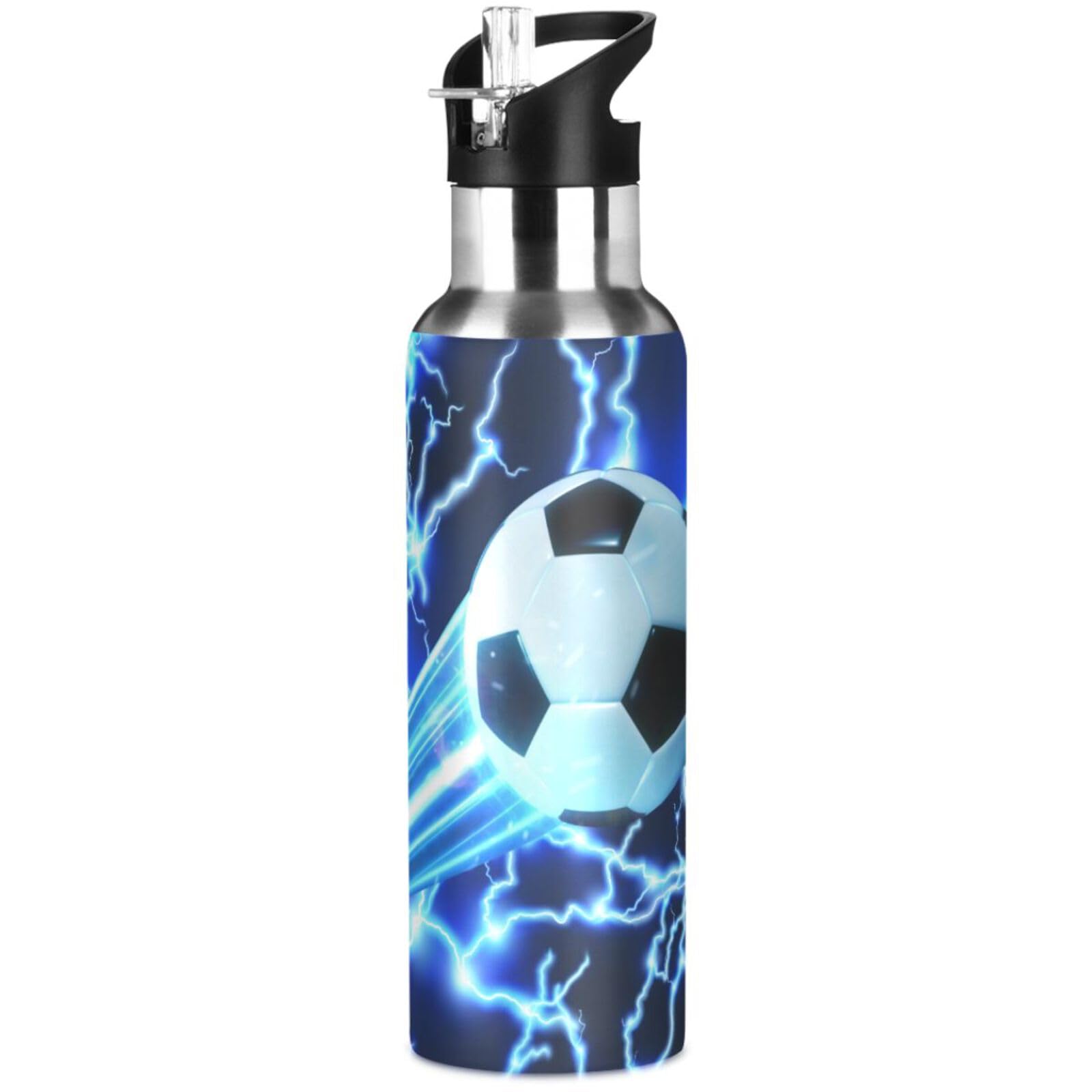 Ski Water Bottle Kids Insulated Sports Vacuum Stainless Steel Mug with Straw Lid & Handle 20 oz