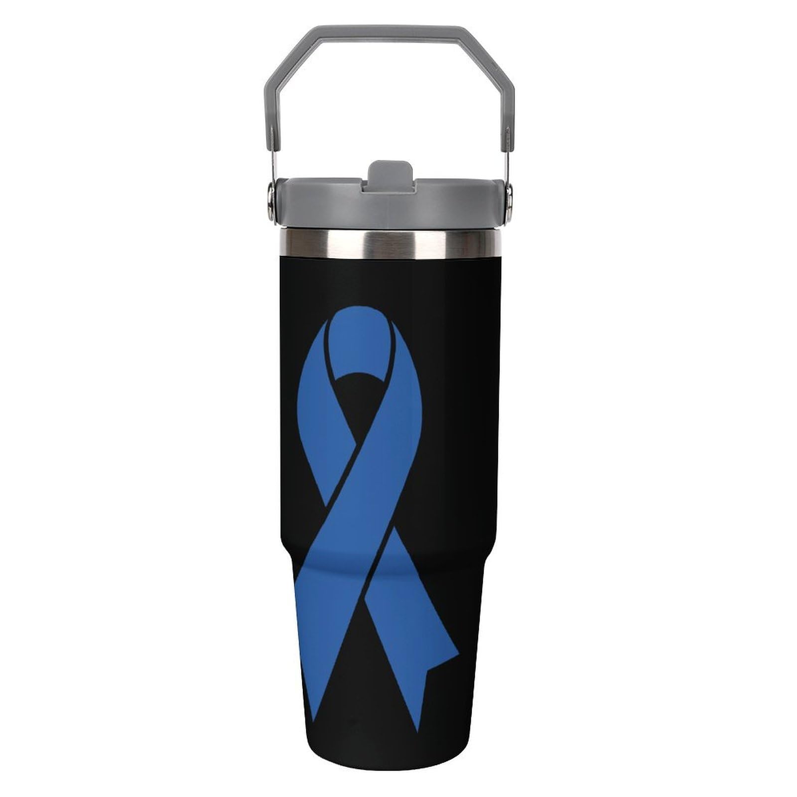 30 Oz Tumbler National Donate Life Month Stainless Steel Coffee Mug with Handle And Flip Straw Large Insulated Water Bottle for Women Men