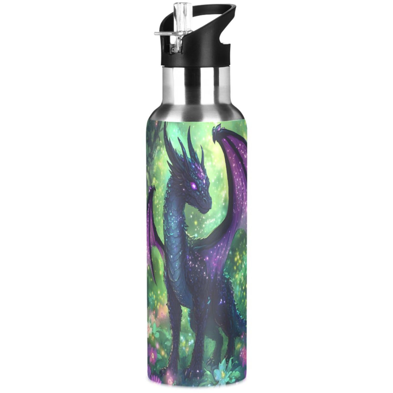 Ski Water Bottle Kids Insulated Sports Vacuum Stainless Steel Mug with Straw Lid & Handle 20 oz