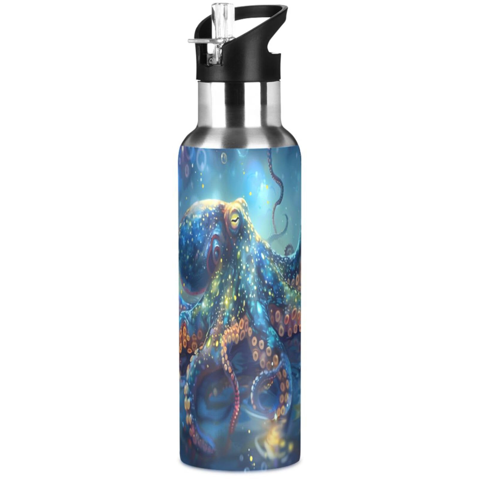 Ski Water Bottle Kids Insulated Sports Vacuum Stainless Steel Mug with Straw Lid & Handle 20 oz