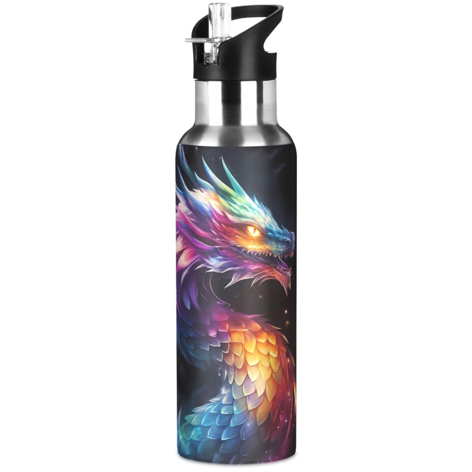 Ski Water Bottle Kids Insulated Sports Vacuum Stainless Steel Mug with Straw Lid & Handle 20 oz