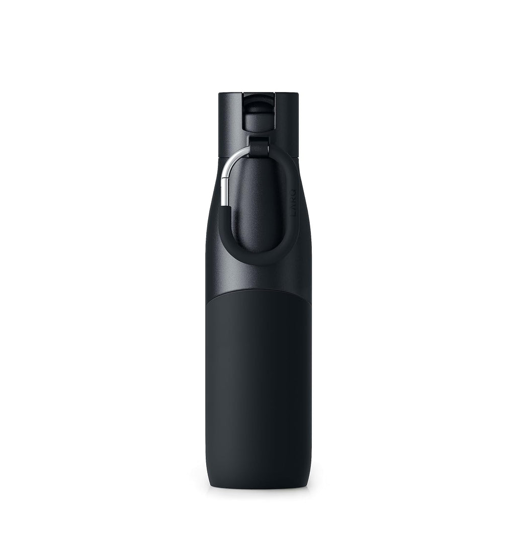 LARQ Bottle Movement Filtered - Lightweight Non-Insulated Stainless Steel Water Bottle BPA Free with Nano Zero Technology and Long-Lasting Filters, Black/Onyx, 24oz