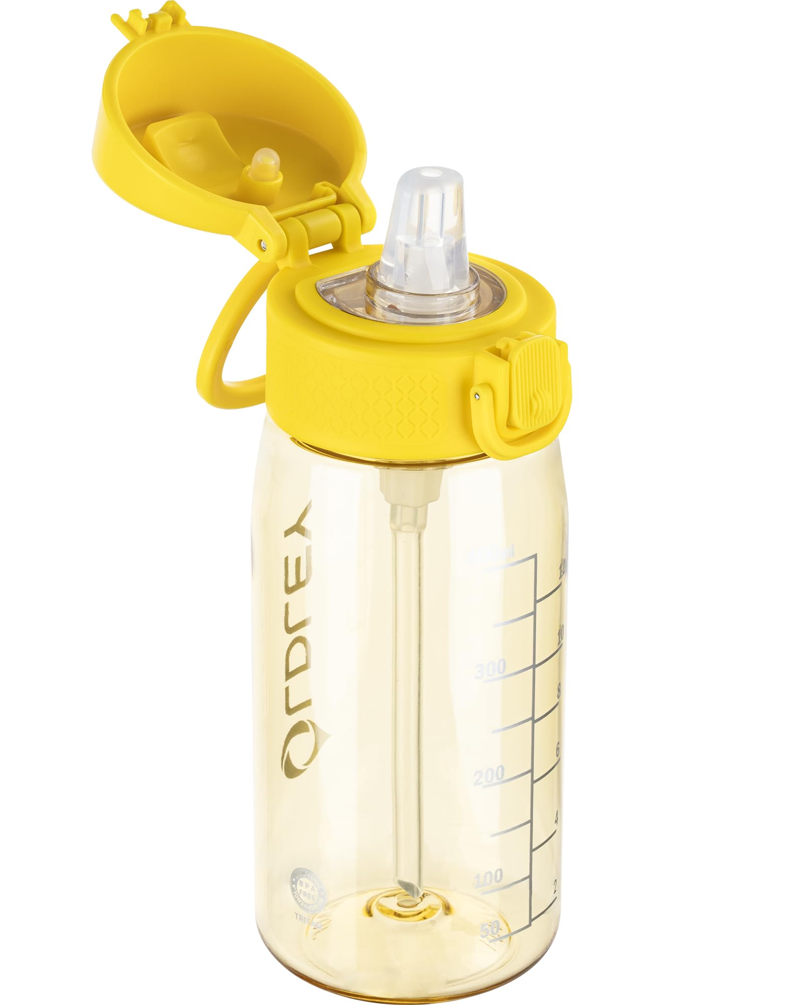 OLDLEY Kids Water Bottles with Straw 420ml/14oz BPA Free Tritan Water Bottle with Handle Leakproof School Sports Drinking Bottle for Toddler Boys Girls,Transparent