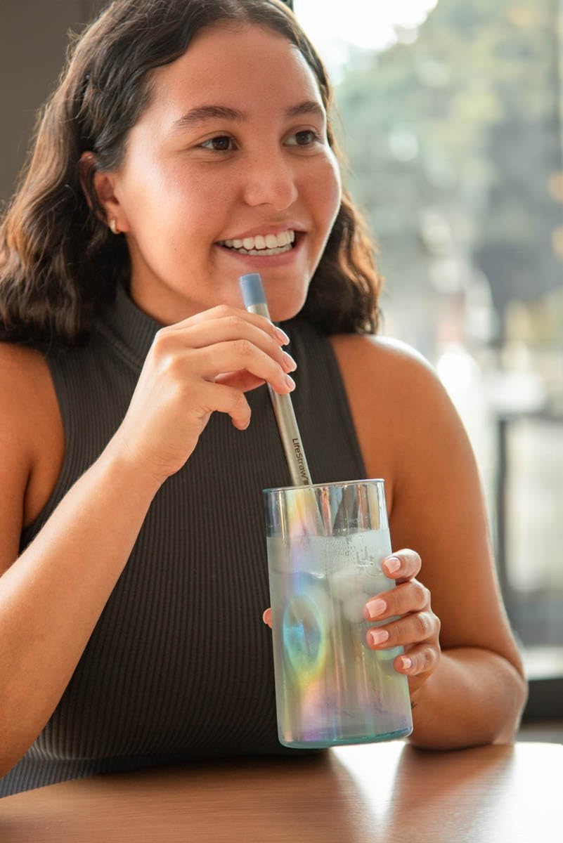 LifeStraw Sip – Reusable Stainless Steel Water Filter Drinking Straw