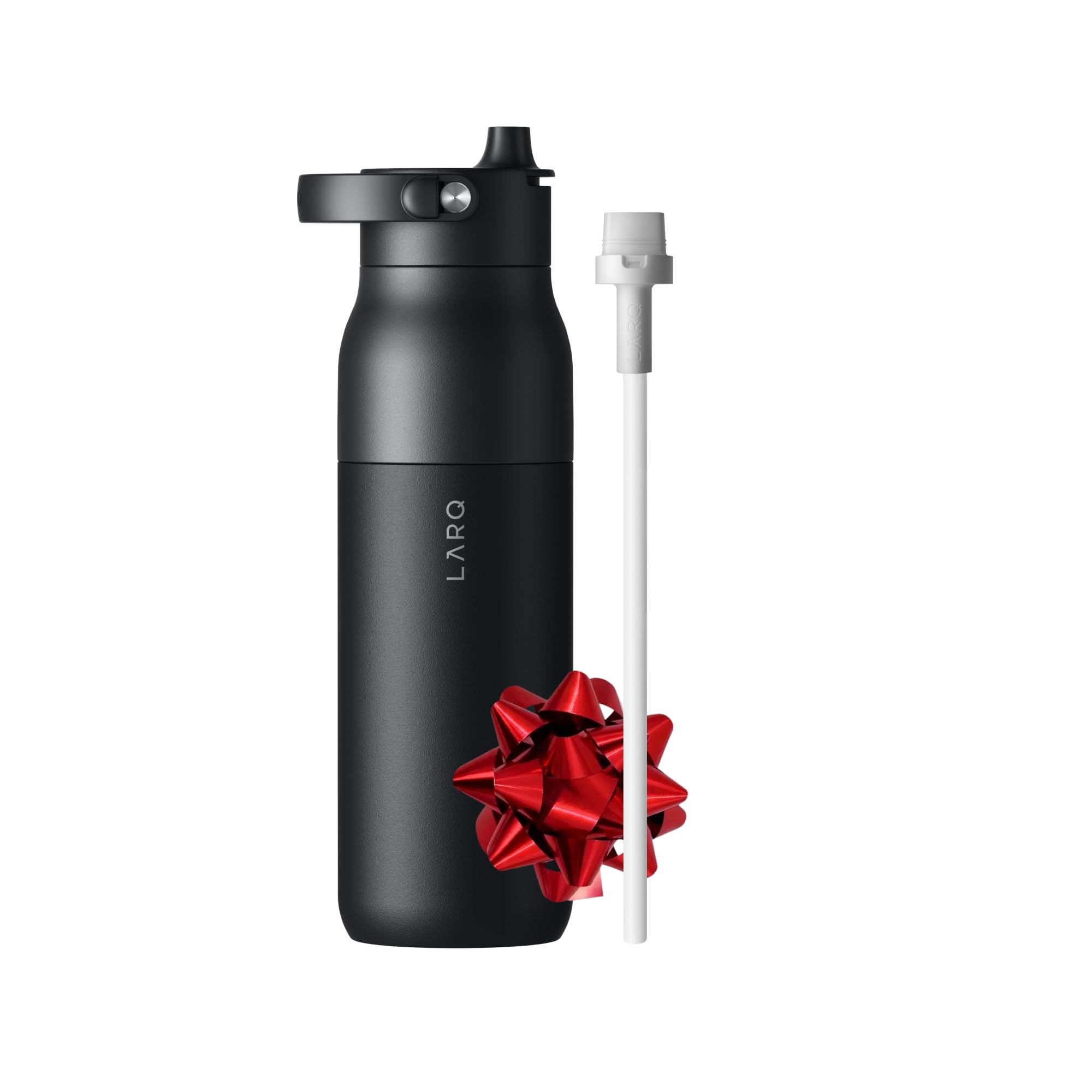 LARQ Bottle Swig Top 34oz - Insulated Stainless Steel Water Bottle With Built-In Silicone Handle | BPA Free | Reusable Water Bottle for Sports, Gym, and Travel, Granite White