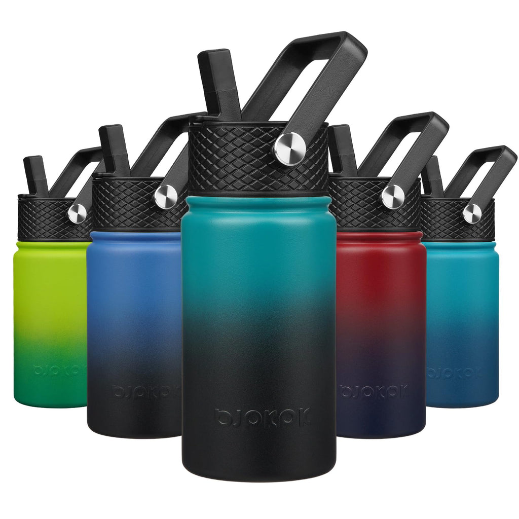 BJPKPK Insulated Water Bottle with Straw Lid, 15 oz Stainless Steel Metal Water Bottles, Reusable Leak Proof BPA Free Thermo, Flask, Cups - Lavender