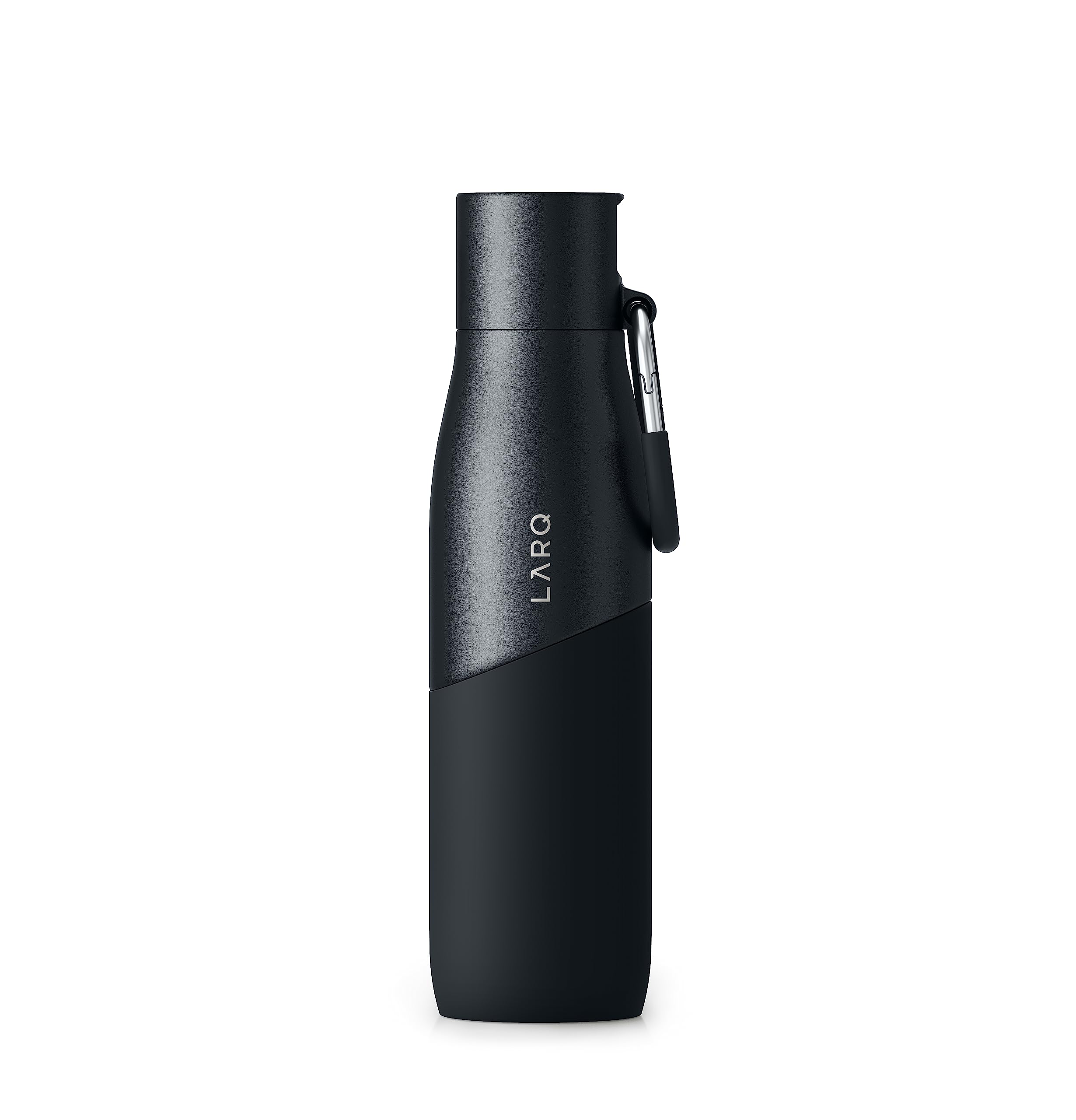 LARQ Bottle Movement Filtered - Lightweight Non-Insulated Stainless Steel Water Bottle BPA Free with Nano Zero technology and long-lasting filters, White/Pebble, 24oz