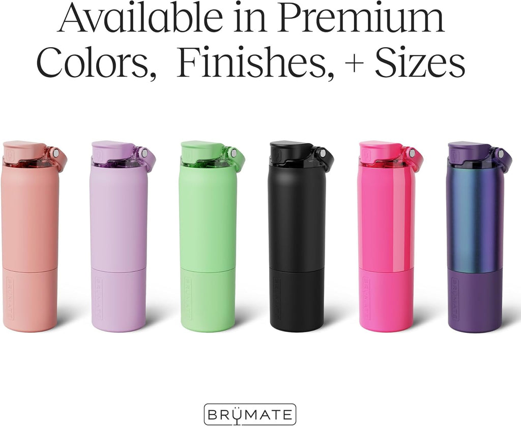 BrüMate Rise 35oz Water Bottle With Covered Silicone Straw | 100% Leakproof Insulated Water Bottle | Soft Sip Silicone Spout | Made of Stainless Steel | 35oz (Mist)