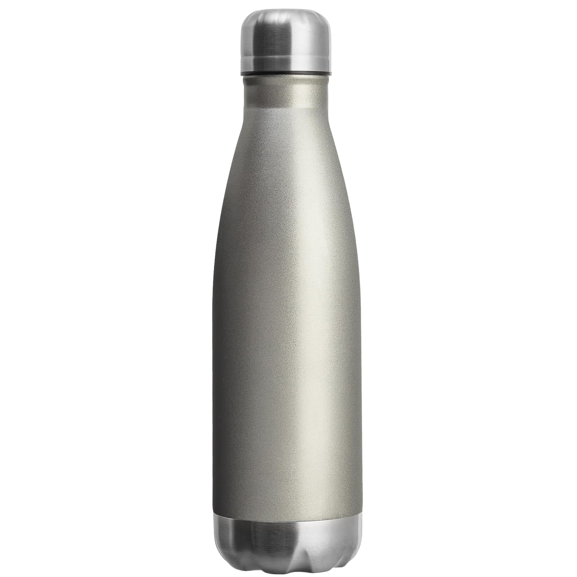 MEWAY 17oz Sport Water Bottle 12 Pack Vacuum Insulated Stainless Steel Leak-Proof Double Wall Cola Shape Water Bottle,Keep Drinks Hot & Cold (Silver,12 Pack)