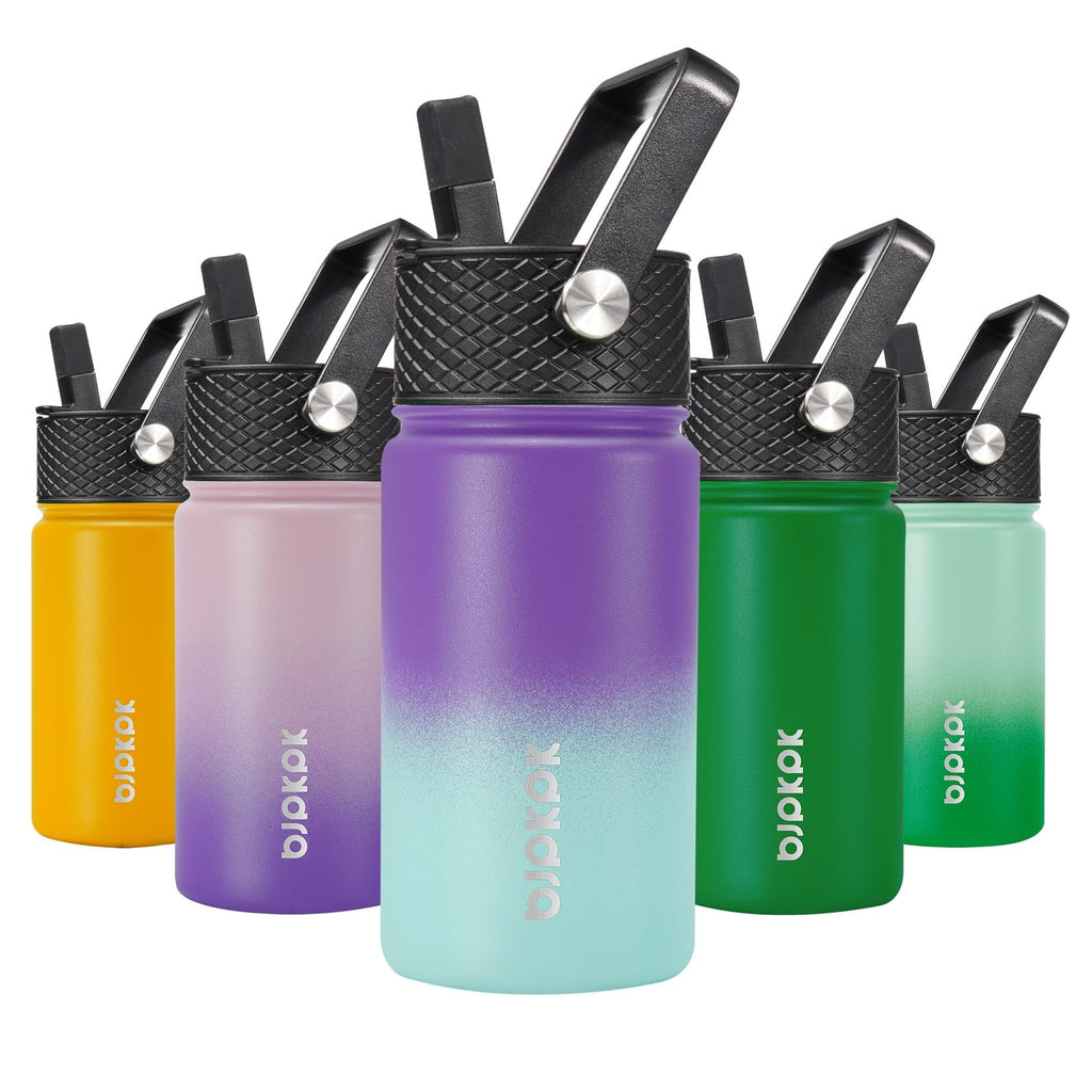 BJPKPK Insulated Water Bottle with Straw Lid, 15 oz Stainless Steel Metal Water Bottles, Reusable Leak Proof BPA Free Thermo, Flask, Cups - Lavender