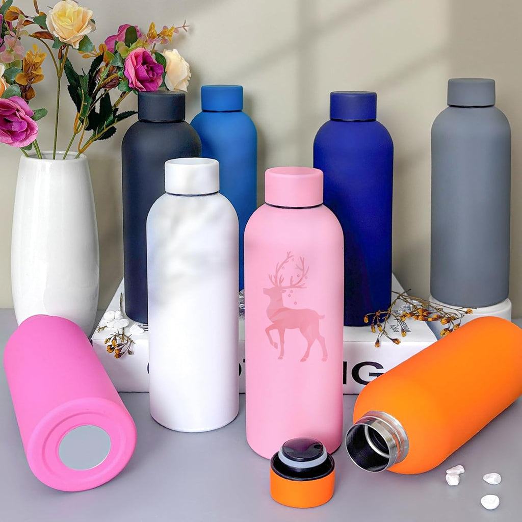 16 Pack Stainless Steel Insulated Water Bottle 17oz Blank Double Wall Vacuum Thermal Sports Bottle Personalized Metal Water Bottles Bulk for Travel Team Gift, Office