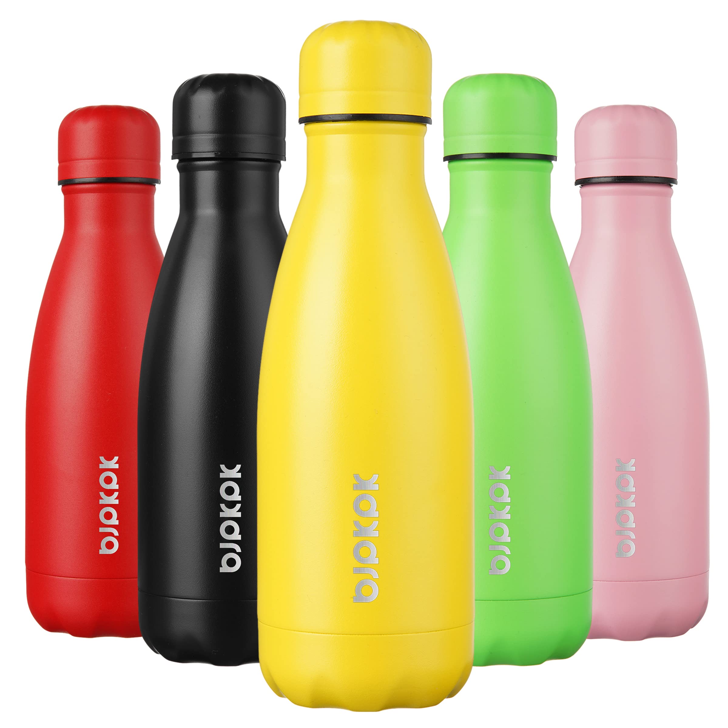 BJPKPK 12oz Water Bottles Stainless Steel Double Wall Vacuum Insulated Small Water Bottles for Travel,Sea Blue