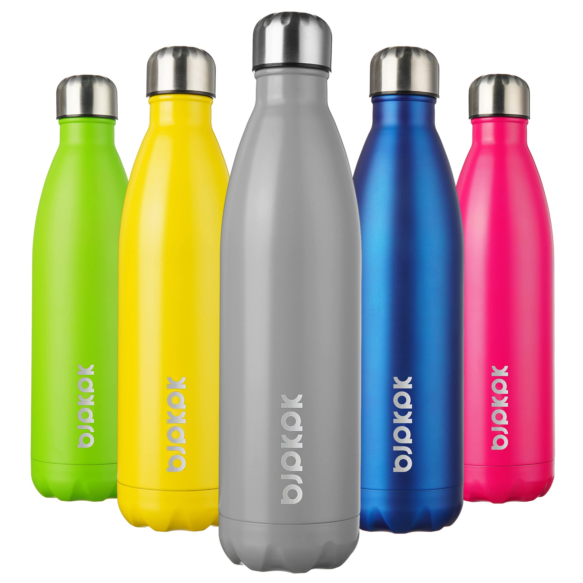 BJPKPK 12oz Water Bottles Stainless Steel Double Wall Vacuum Insulated Small Water Bottles for Travel,Sea Blue