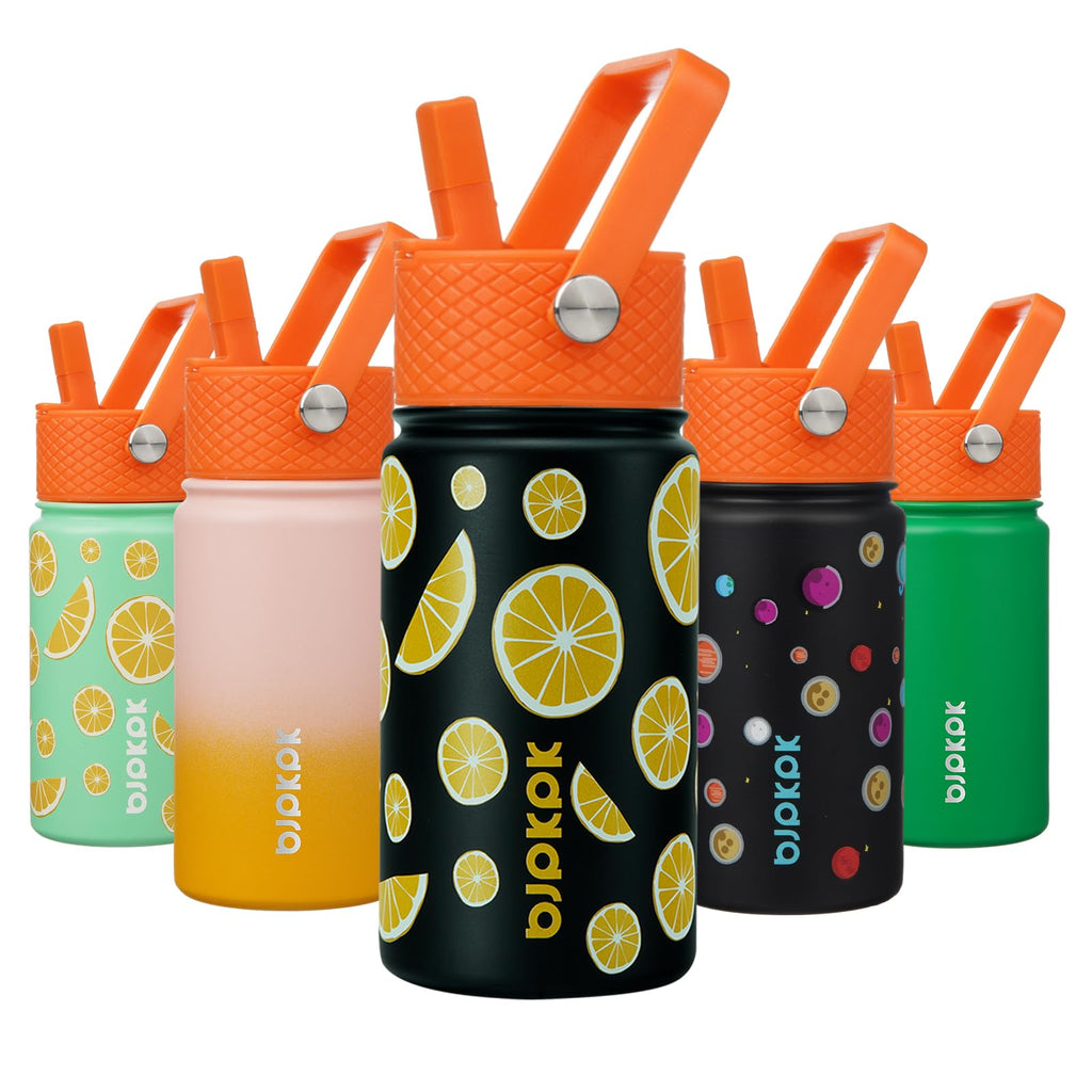 BJPKPK Insulated Water Bottle with Straw Lid, 15 oz Stainless Steel Metal Water Bottles, Reusable Leak Proof BPA Free Thermo, Flask, Cups - Lavender