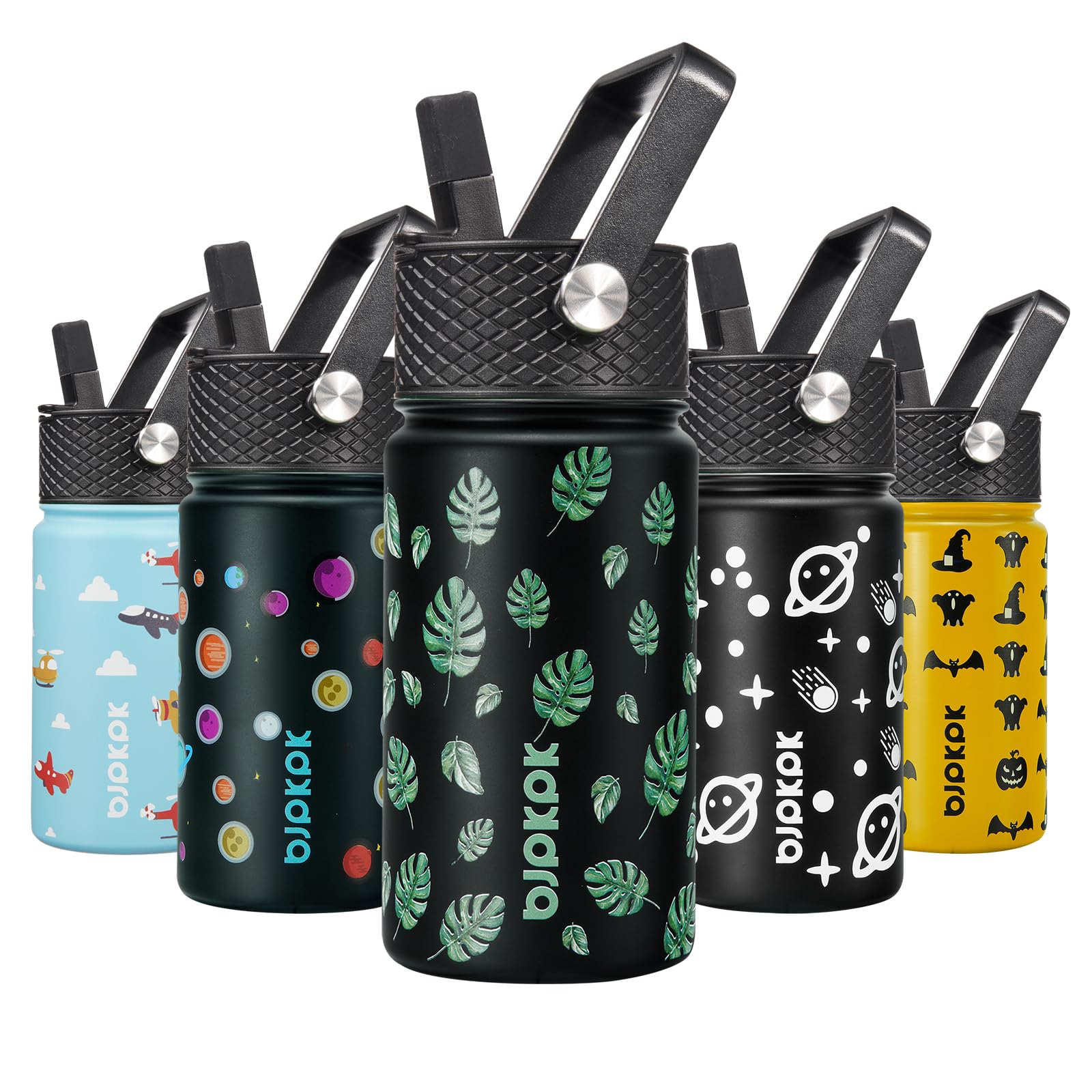 BJPKPK Insulated Water Bottle with Straw Lid, 15 oz Stainless Steel Metal Water Bottles, Reusable Leak Proof BPA Free Thermo, Flask, Cups - Lavender