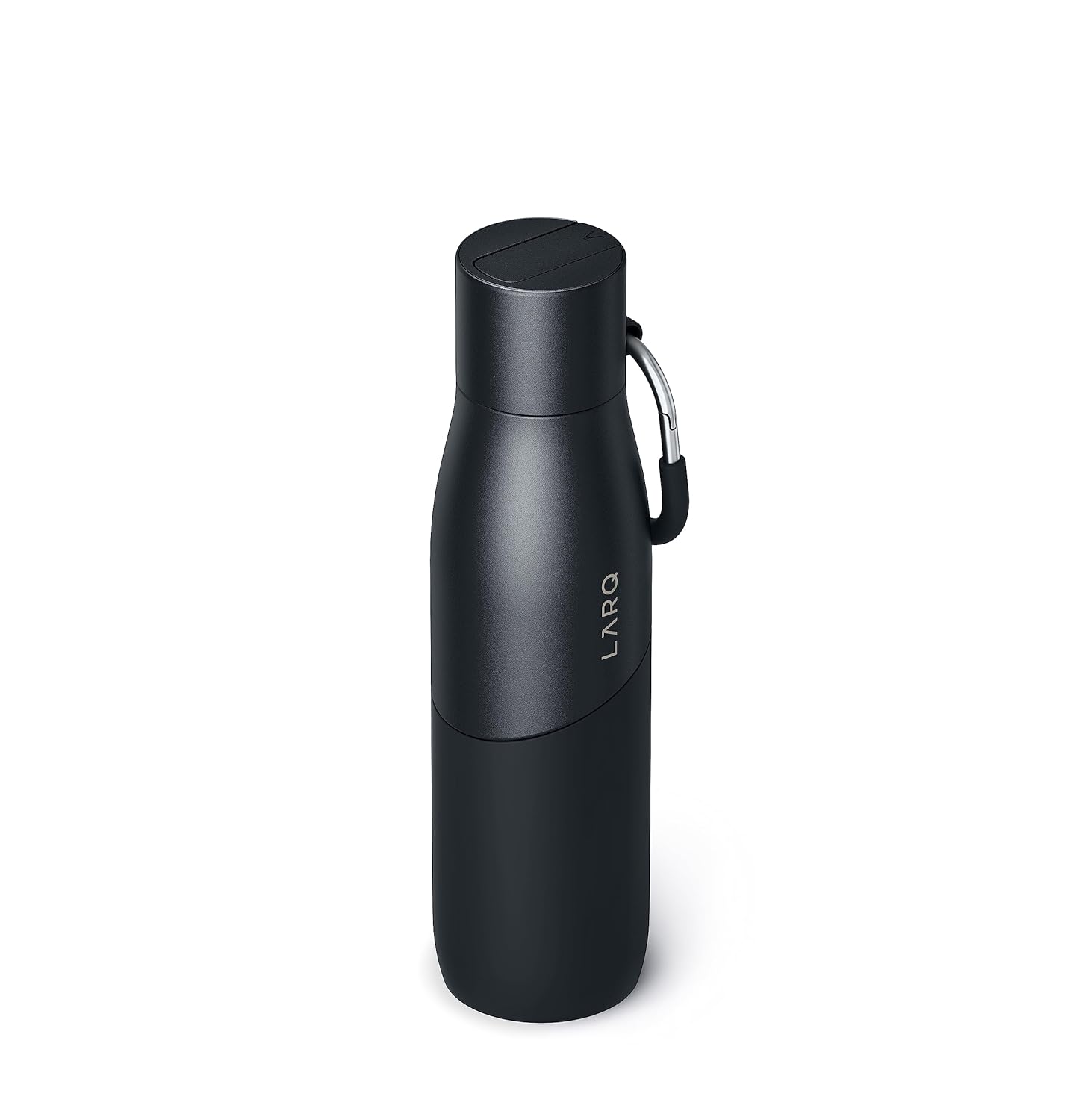 LARQ Bottle Movement Filtered - Lightweight Non-Insulated Stainless Steel Water Bottle BPA Free with Nano Zero Technology and Long-Lasting Filters, Black/Onyx, 24oz