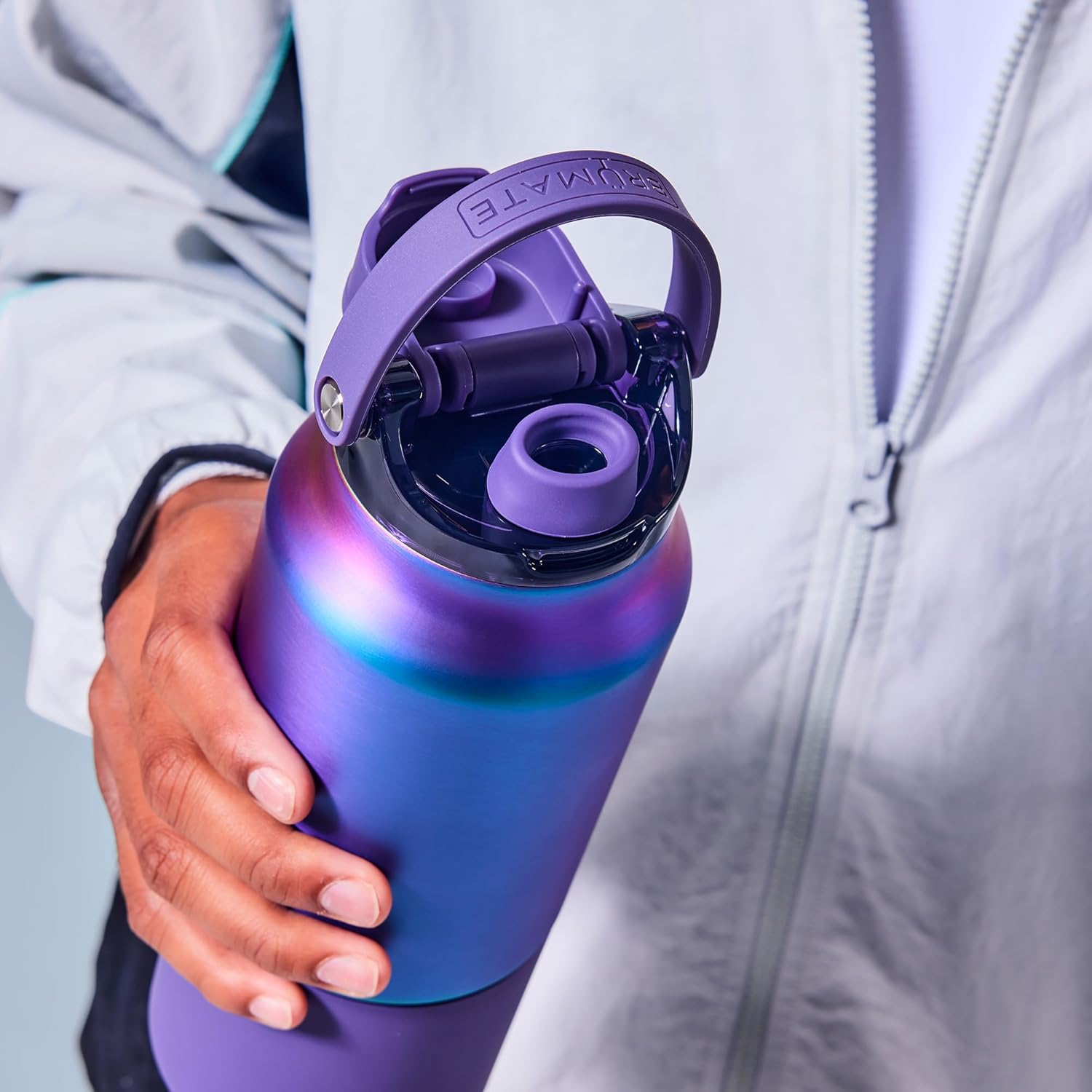 BrüMate Rise 35oz Water Bottle With Covered Silicone Straw | 100% Leakproof Insulated Water Bottle | Soft Sip Silicone Spout | Made of Stainless Steel | 35oz (Mist)