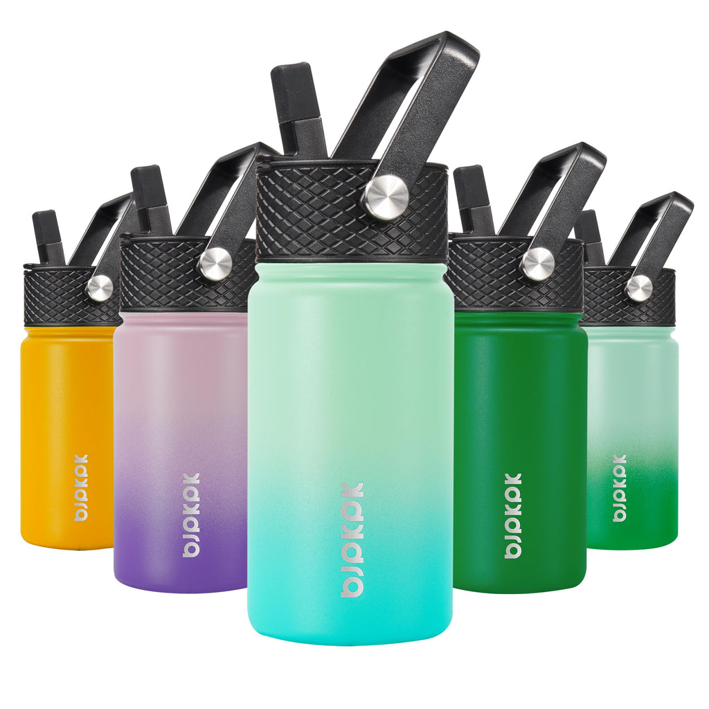 BJPKPK Insulated Water Bottle with Straw Lid, 15 oz Stainless Steel Metal Water Bottles, Reusable Leak Proof BPA Free Thermo, Flask, Cups - Lavender