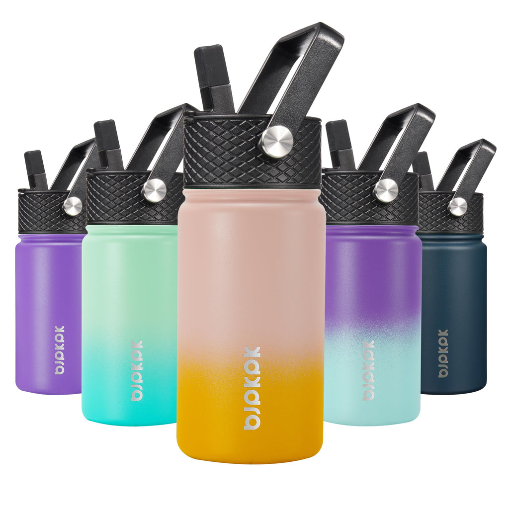 BJPKPK Insulated Water Bottle with Straw Lid, 15 oz Stainless Steel Metal Water Bottles, Reusable Leak Proof BPA Free Thermo, Flask, Cups - Lavender