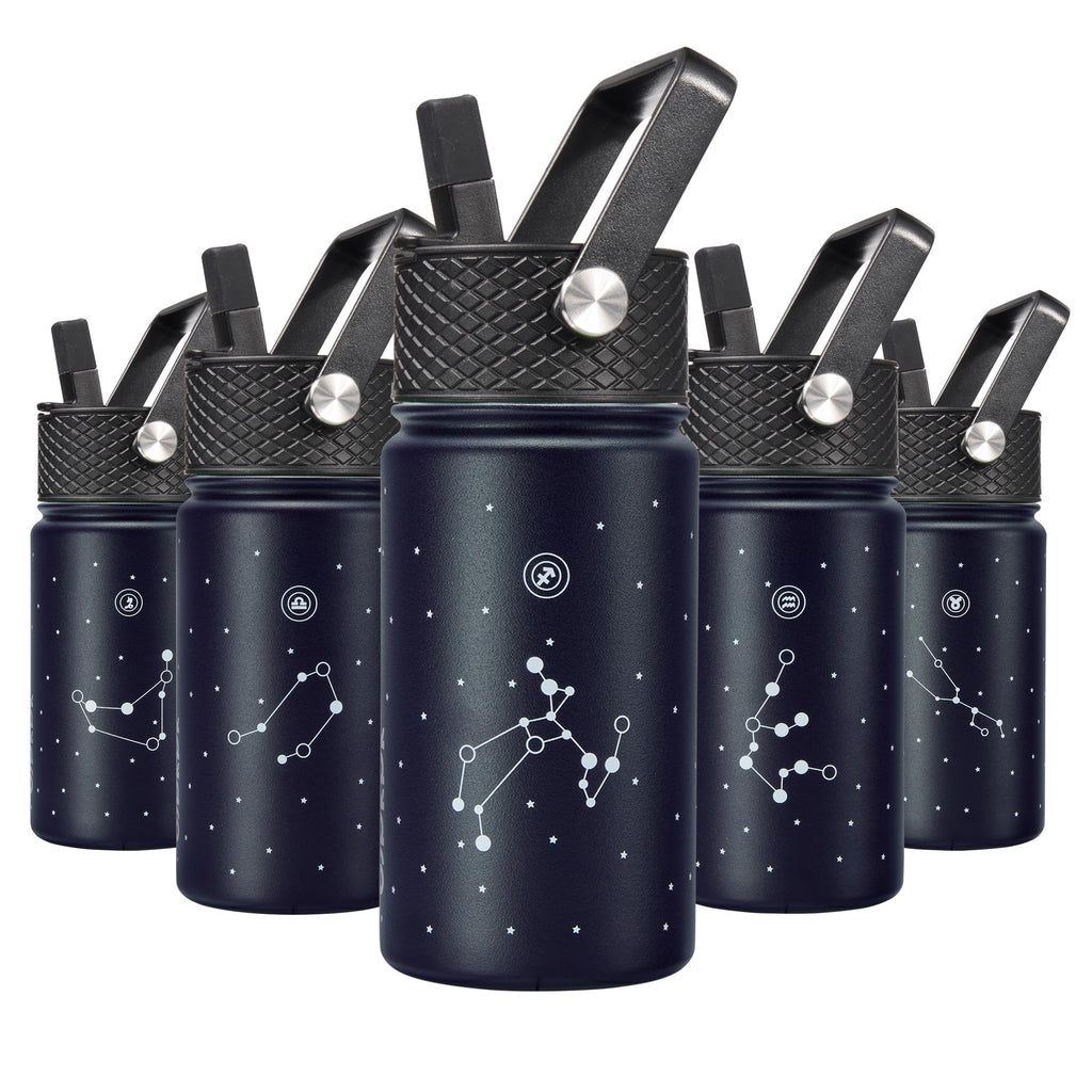 BJPKPK Insulated Water Bottle with Straw Lid, 15 oz Stainless Steel Metal Water Bottles, Reusable Leak Proof BPA Free Thermo, Flask, Cups - Lavender