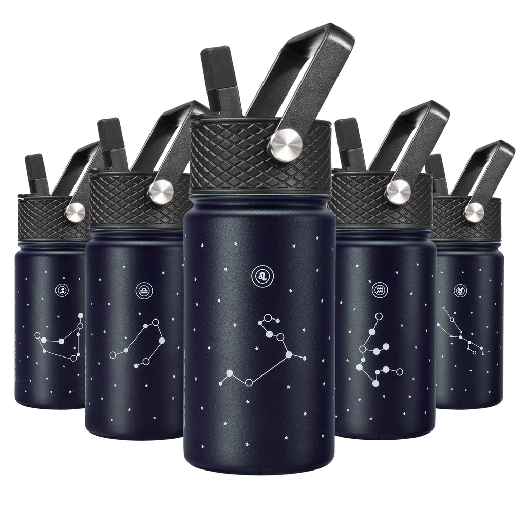 BJPKPK Insulated Water Bottle with Straw Lid, 15 oz Stainless Steel Metal Water Bottles, Reusable Leak Proof BPA Free Thermo, Flask, Cups - Lavender