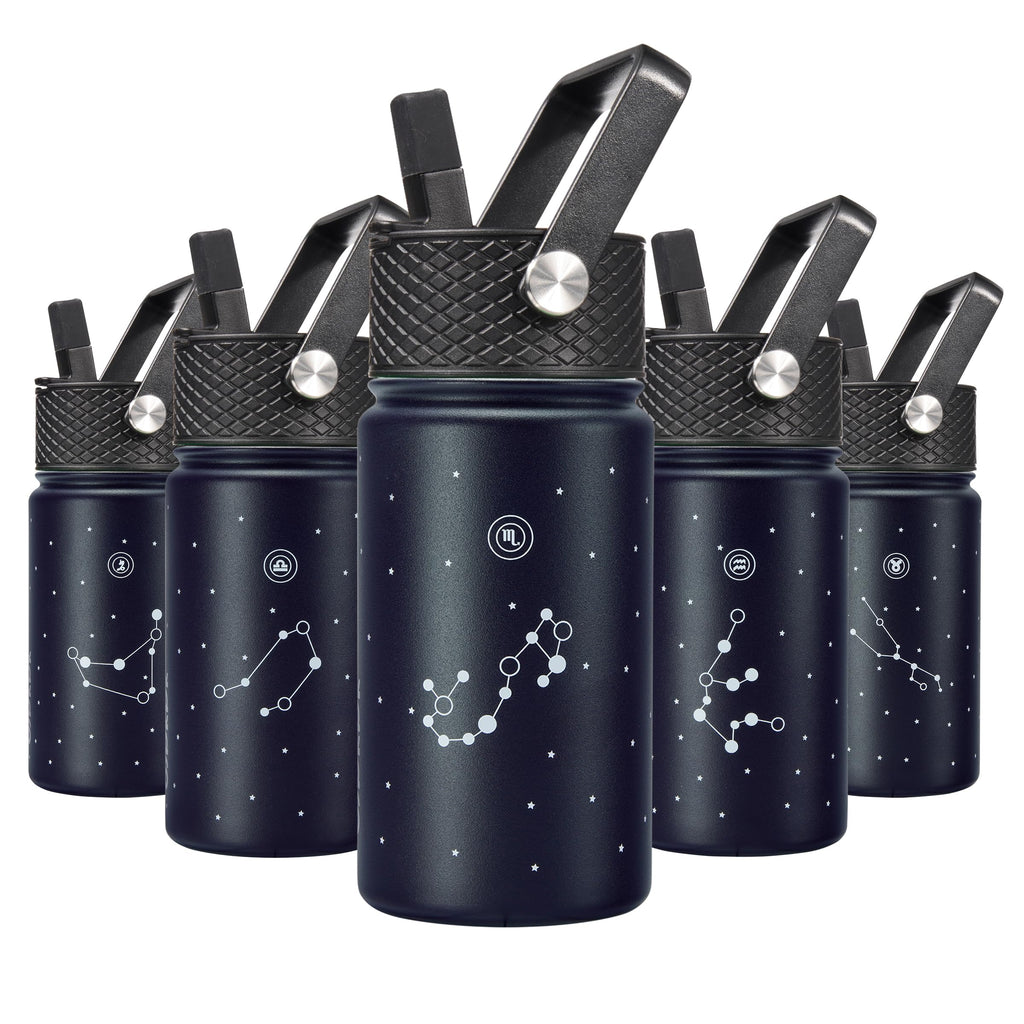 BJPKPK Insulated Water Bottle with Straw Lid, 15 oz Stainless Steel Metal Water Bottles, Reusable Leak Proof BPA Free Thermo, Flask, Cups - Lavender